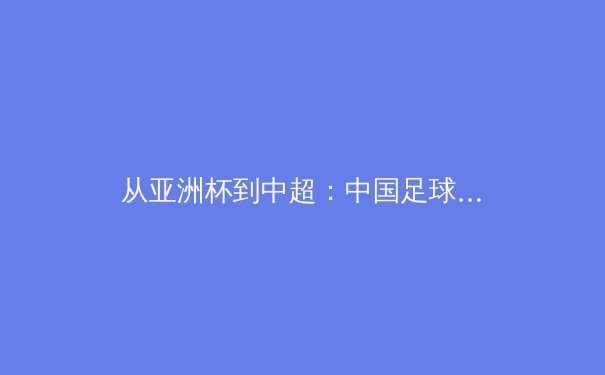 从亚洲杯到中超：中国足球的战术革命与身份重构